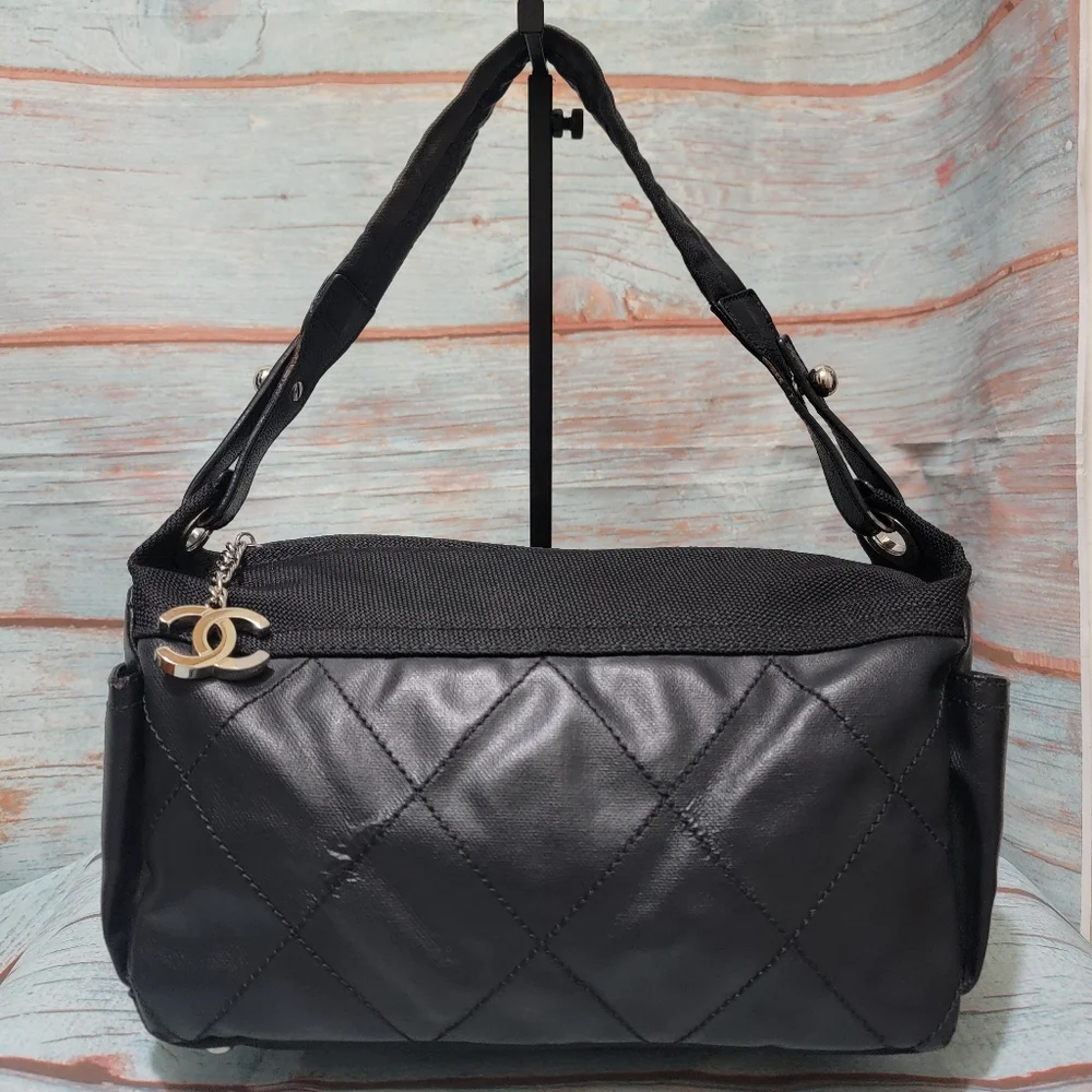 4th Of July Deal🇺🇸 Authentic Chanel Paris Biarritz Canvass CC Shoulder Bag